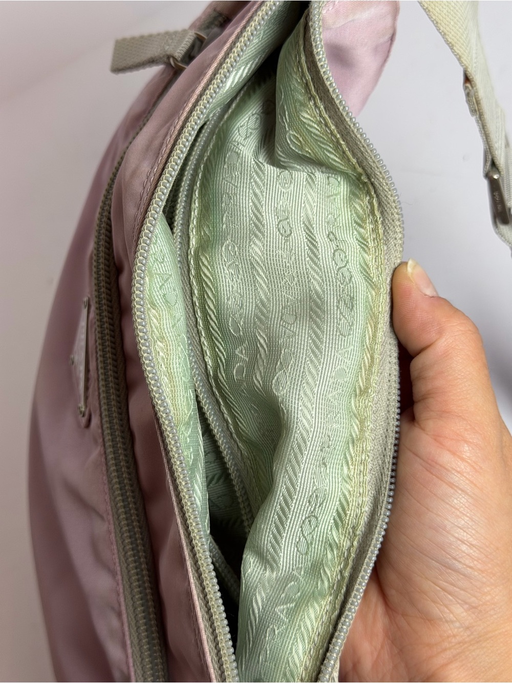Prada Tessuto Soft Pink Hue Nylon Shoulder Crossbody Bag - Picture 16 of 16